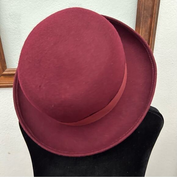 Vintage Amanda Smith Women’s 100% Wool Hat, Burgundy Maroon, 90s Style, Italian - Picture 10 of 14